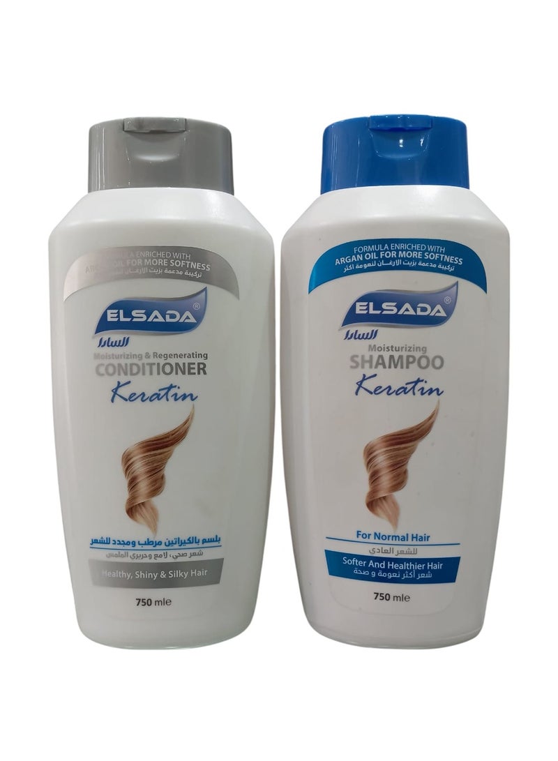 السادا شامبو 750 مل وبلسم 750 مل بزيت الارغان لنعومة اكثر