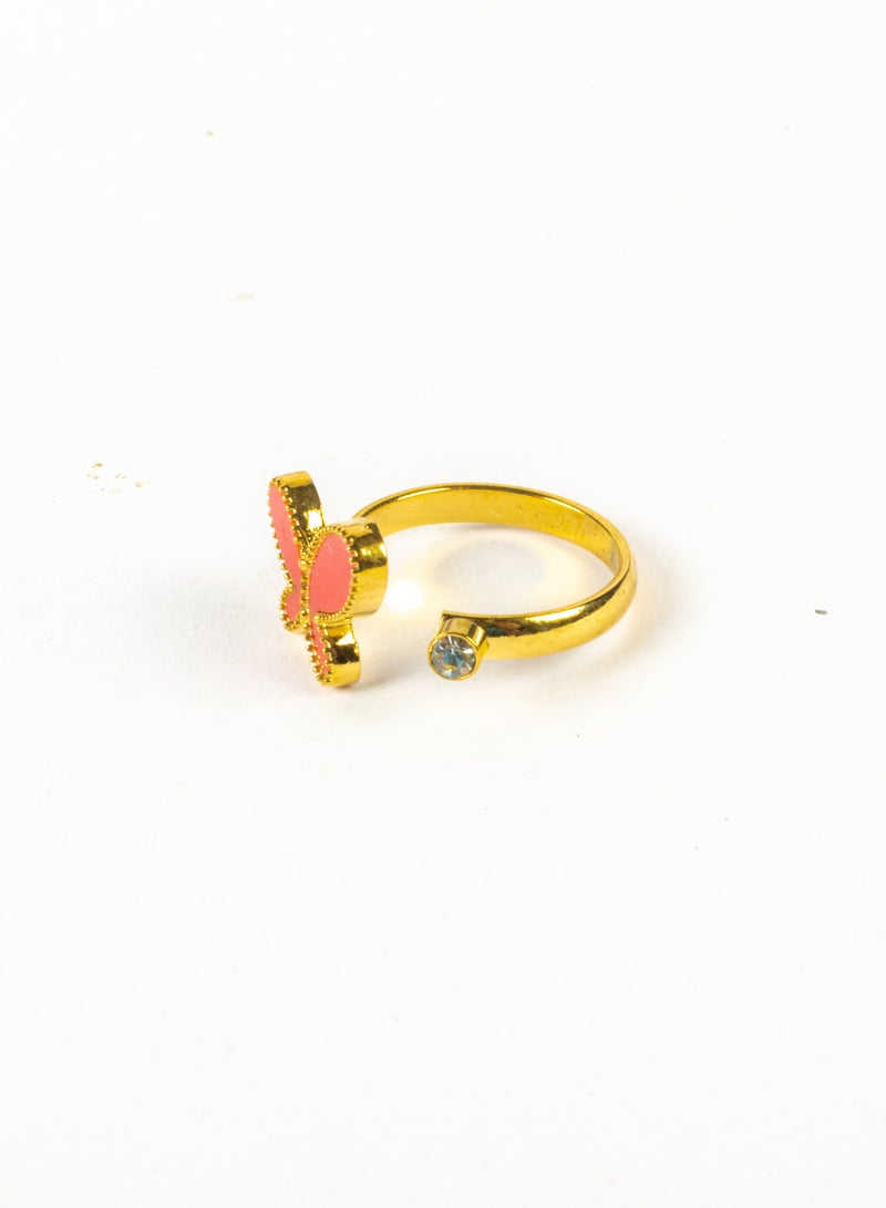 The Black Pearl Accessories Stainless Steel Free Size Red Butterfly Ring  - Image 3
