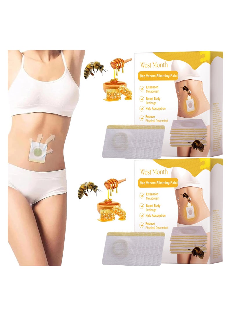 SYOSI Bee Venom Patches, 14PCS Bee Venom Patches, Bee Venom Oil, Bee Venom Firming Oil, Lymphatic Drainage Patches, Body Shaping Stickers for Women & Men, Bee Venom Patch for All Skin Types (7PCS*2Packs) - Image 1
