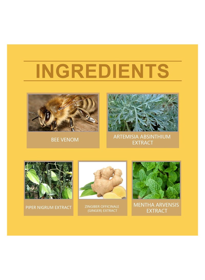 SYOSI Bee Venom Patches, 14PCS Bee Venom Patches, Bee Venom Oil, Bee Venom Firming Oil, Lymphatic Drainage Patches, Body Shaping Stickers for Women & Men, Bee Venom Patch for All Skin Types (7PCS*2Packs) - Image 3