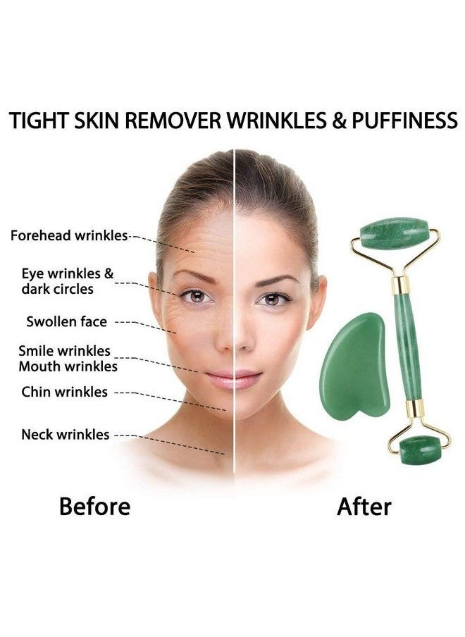TechPro Gua Sha Facial Tool Natural Jade Stone Guasha Board For Spa Acupuncture Therapy Trigger Point Treatment Gua Sha Scraping Massage Tool Face Roller And Manual Massage Stone For Skin Care  - Image 3