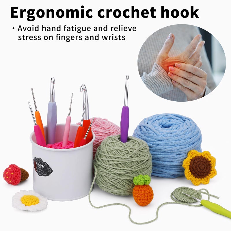 Iuuidu 3PCS Crochet Hooks, Ergonomic Handle Crochet Hooks for Arthritic Hands 3Size, Extra Long Crochet Needles for Beginners, Comfortable Smooth Knitting Needles for Handmade DIY Multicolor - Image 5