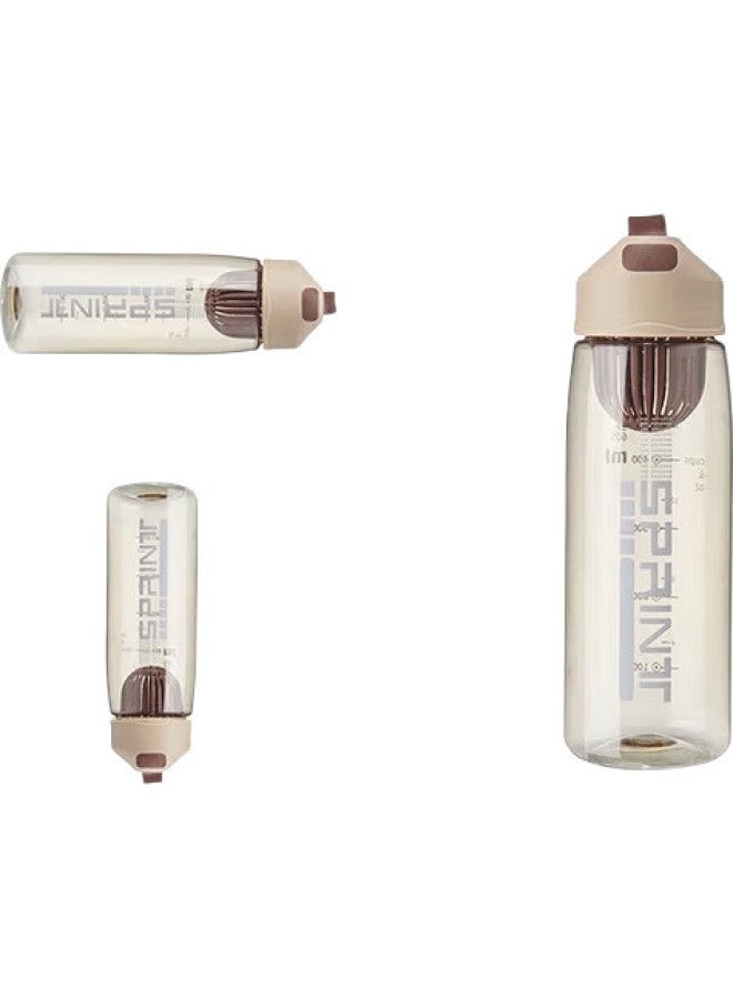 Ijarl Plastic Water Bottle, Portable Cup, Trendy Handheld Cup, Back-To Water Bottle, Plastic Cup, Pink, 550Ml - Image 1