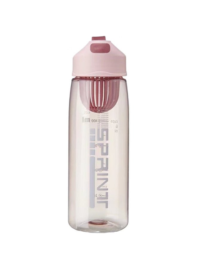 Ijarl Plastic Water Bottle, Portable Cup, Trendy Handheld Cup, Back-To Water Bottle, Plastic Cup, Pink, 550Ml - Image 2