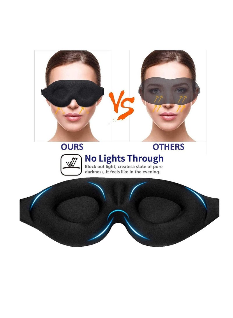 Excefore 3D Sleep Mask, 100% Blockout Light Eye Mask，Sleeping Eye Mask Contoured Cup Night Blindfold Soft Comfy Eye Cover, Molded Eye Shade with Adjustable Strap for Travel, Nap（Black） - Image 5