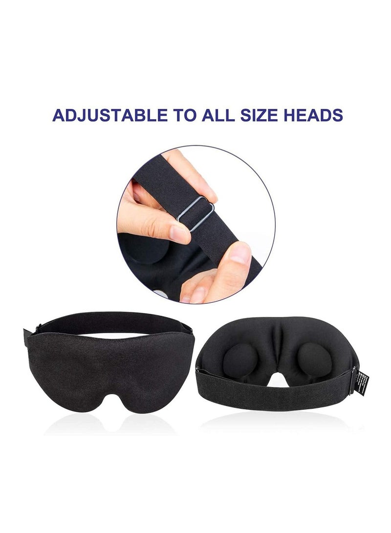 Excefore 3D Sleep Mask, 100% Blockout Light Eye Mask，Sleeping Eye Mask Contoured Cup Night Blindfold Soft Comfy Eye Cover, Molded Eye Shade with Adjustable Strap for Travel, Nap（Black） - Image 2