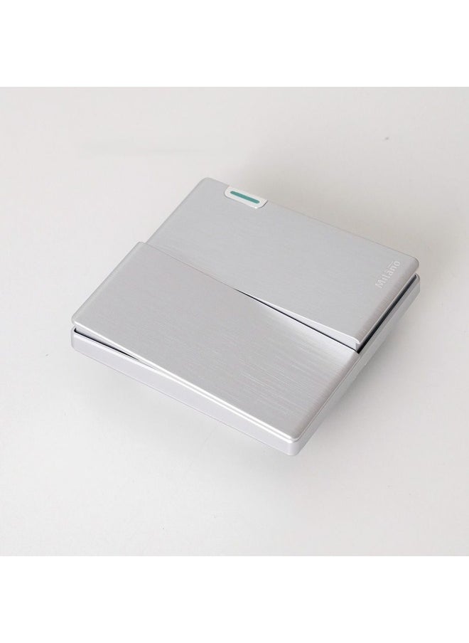 DANUBE HOME Milano 10A 2G 2W Switch Electrical Switches Sockets Outlets For Home Appliances Office Hotel Conventional Construction Project Aura Slvr  - Image 2