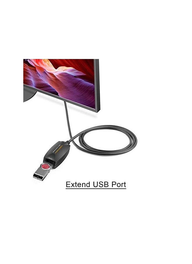 CableCreation - Active Usb 2.0 Extension Cord Long 16Ft Usb 2.0 Extender Usb A Male To A Female Repeater Cable For Oculus Rift Printer Scanner Keyboard Game Console Security Camera Black - Image 1