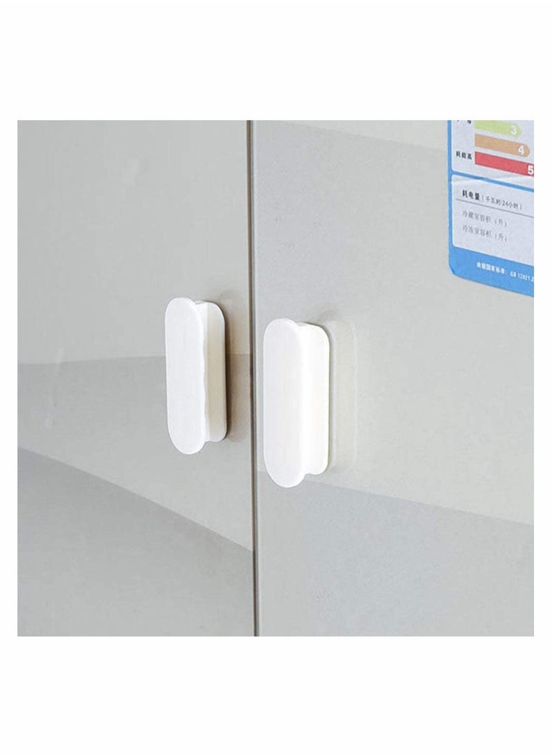 Y&D - 6 Pcs Self-Stick Drawer Knobs ABS Plastic Punch Free Instant Cabinet Handles Pull Helper Hardware Tool for Door Window Toilet Cover White - Image 1