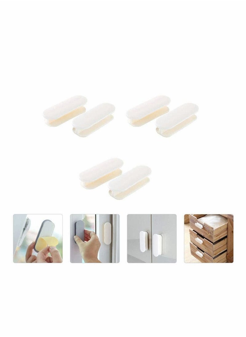Y&D 6 Pcs Self-Stick Drawer Knobs ABS Plastic Punch Free Instant Cabinet Handles Pull Helper Hardware Tool for Door Window Toilet Cover White  - Image 3