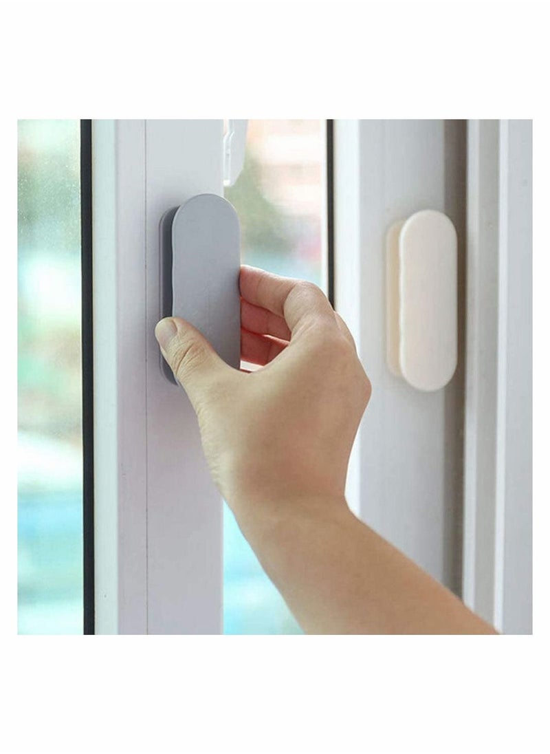 Y&D 6 Pcs Self-Stick Drawer Knobs ABS Plastic Punch Free Instant Cabinet Handles Pull Helper Hardware Tool for Door Window Toilet Cover White  - Image 5