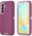 ONOLA Phone Case for Samsung Galaxy S24 FE Case with HD Screen Protector Heavy Duty Shockproof Dropproof 3Layer Cover Phone Case for Galaxy S24 FE 67WineRed Pink - Image 2
