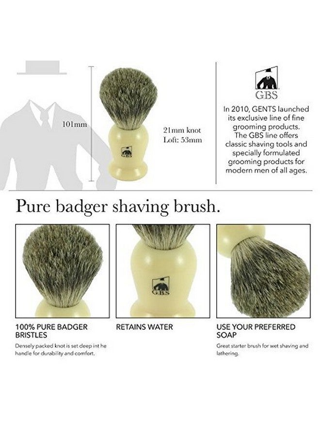 G.B.S .B.S Grooming Set For Men Ivory Shave Brush Razor Stand Mesh Toiletry Bag Light Fresh Crisp Lavender And Citrus Aftershave Shower Gel - Image 4