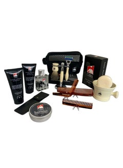 G.B.S .B.S Grooming Set For Men Ivory Shave Brush Razor Stand Mesh Toiletry Bag Light Fresh Crisp Lavender And Citrus Aftershave Shower Gel  - Image 2