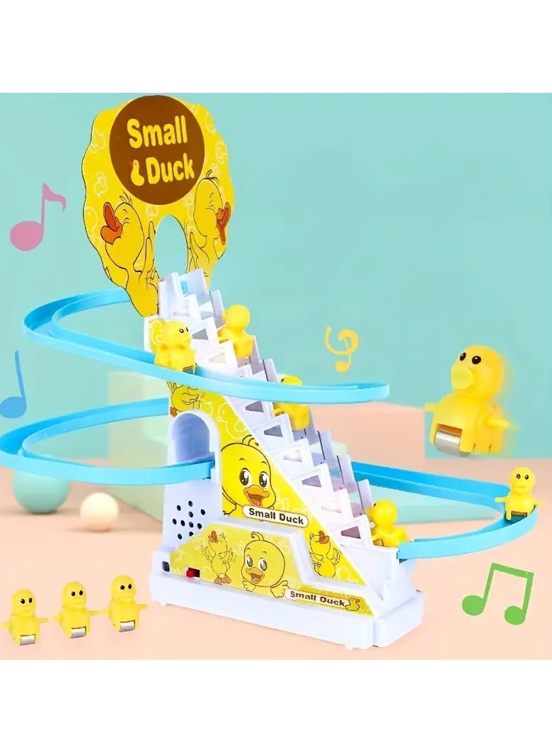 Interactive Duck Climbing Stairs Toy - Automatic Stair Climbing Ducks with LED Lights & Music, USB/Battery Power - Perfect for Kids 3+ to Enhance Cognitive Skills and Motor Coordination  - Image 3