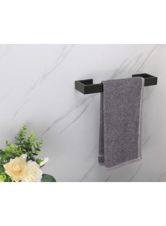 TocTen Bath Towel Rack - Square Base Thicken SUS304 Stainless Steel Towel Bar for Bathroom, Bathroom Bar Accessories Towel Rod Heavy Duty Wall Mounted Towel Holder (Matte Black, 12 Inch) - Image 1