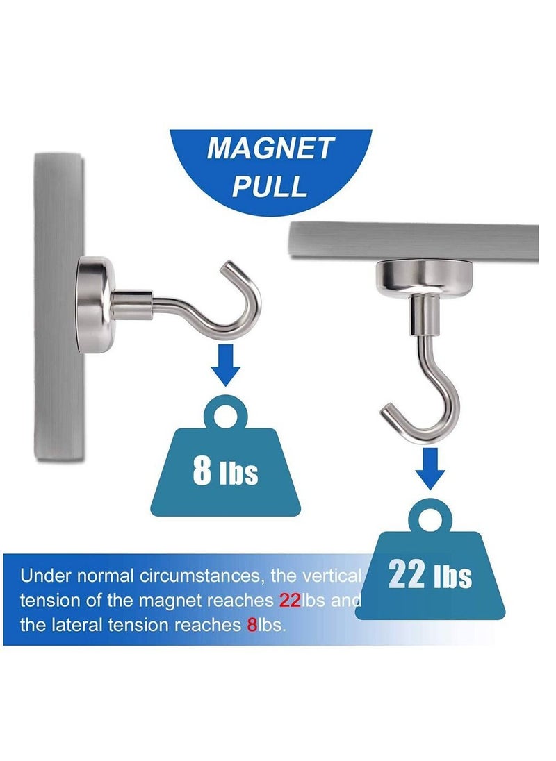 Y&D Magnetic Hooks, 22Lbs Heavy Duty Hooks New Upgraded for Cruise, Grill, Towel, Indoor Hanging, Home, Kitchen, Workplace, Office and Garage, 6 Pack  - Image 5