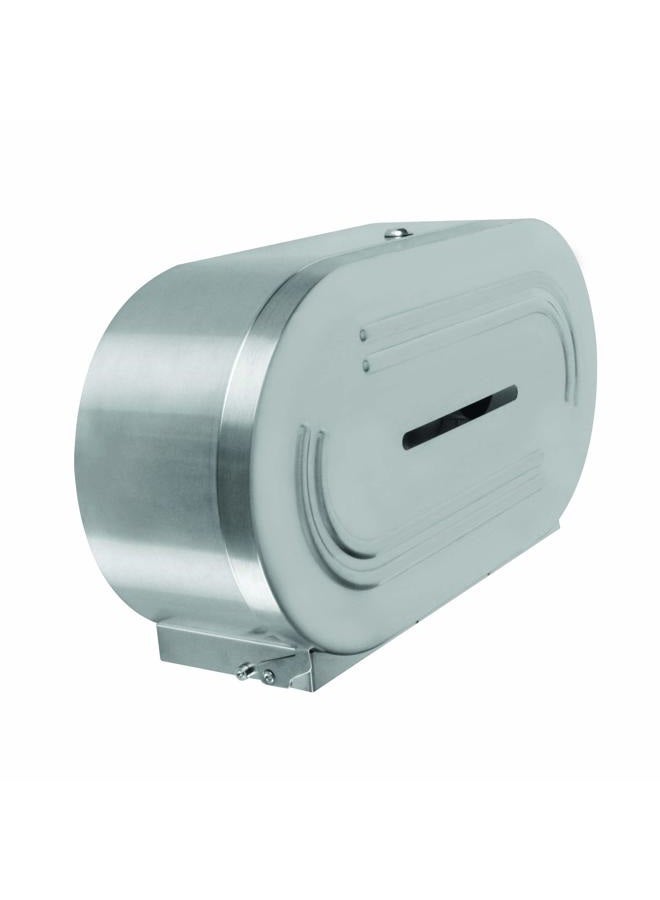 SLTD302 Jumbo-Roll Toilet Tissue Dispenser, Twin, 18/8 Stainless Steel