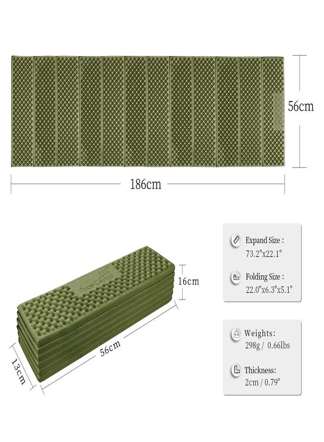 AceCamp Portable Foam Sleeping Pad, Full Length Accordion Sleeping Mat for Camping & Hiking, Lightweight, Soft & Compact Cushion for Sleeping Bag, Comfort, Tent, Rocky Terrain Green - Image 2
