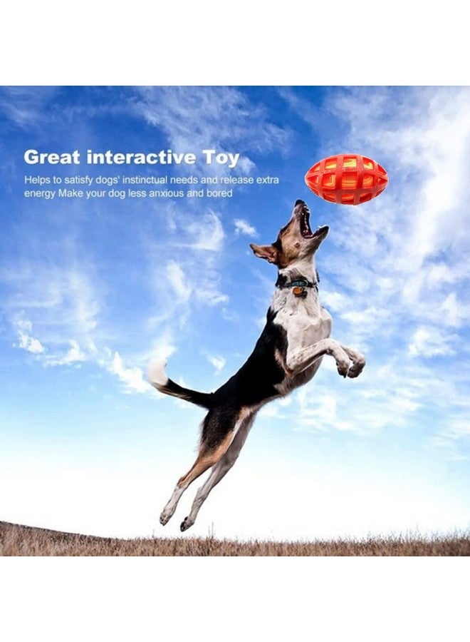 لعبة صرير مطاطية متينة للكلاب الرجبي للمضغ العدواني، ألعاب كرة مضغ تفاعلية للكلاب غير قابلة للتدمير تقريبًا، لعبة حيوانات أليفة متينة للسلالات المتوسطة والكبيرة (عبوة من قطعة واحدة) - Image 2