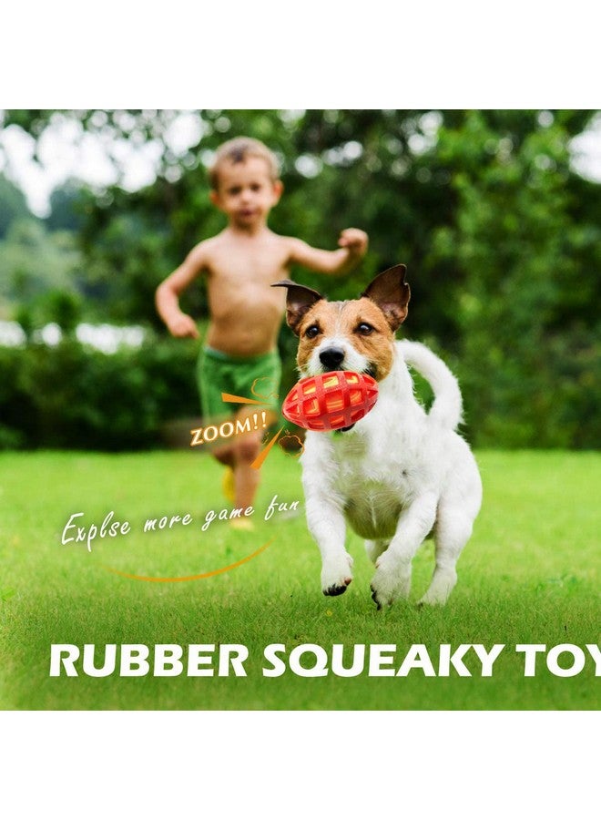 لعبة صرير مطاطية متينة للكلاب الرجبي للمضغ العدواني، ألعاب كرة مضغ تفاعلية للكلاب غير قابلة للتدمير تقريبًا، لعبة حيوانات أليفة متينة للسلالات المتوسطة والكبيرة (عبوة من قطعة واحدة) - Image 4