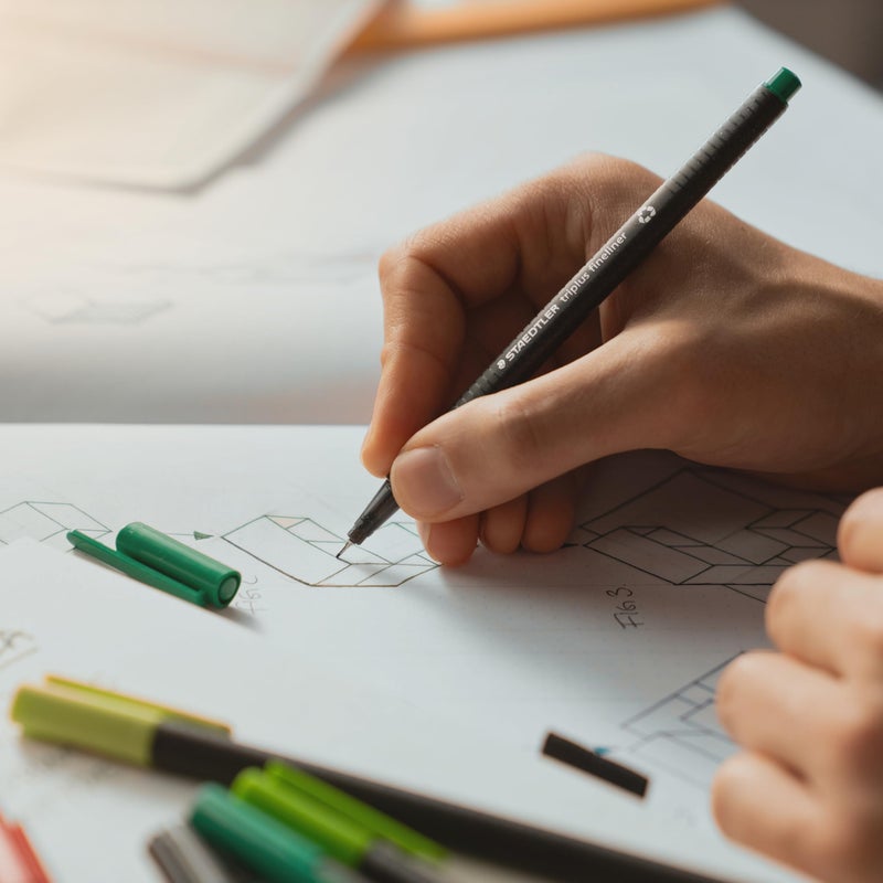 STAEDTLER 334 C60 Triplus Fineliner Superfine Pen, 0.3mm Line Width - Assorted Colours (Pack of 60) - Image 4