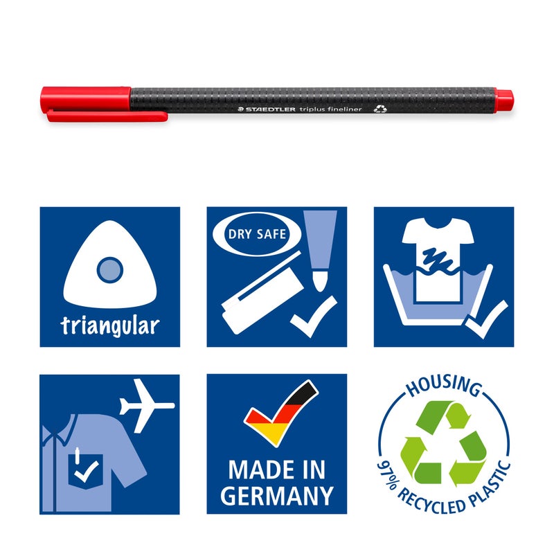 STAEDTLER 334 C60 Triplus Fineliner Superfine Pen, 0.3mm Line Width - Assorted Colours (Pack of 60) - Image 5