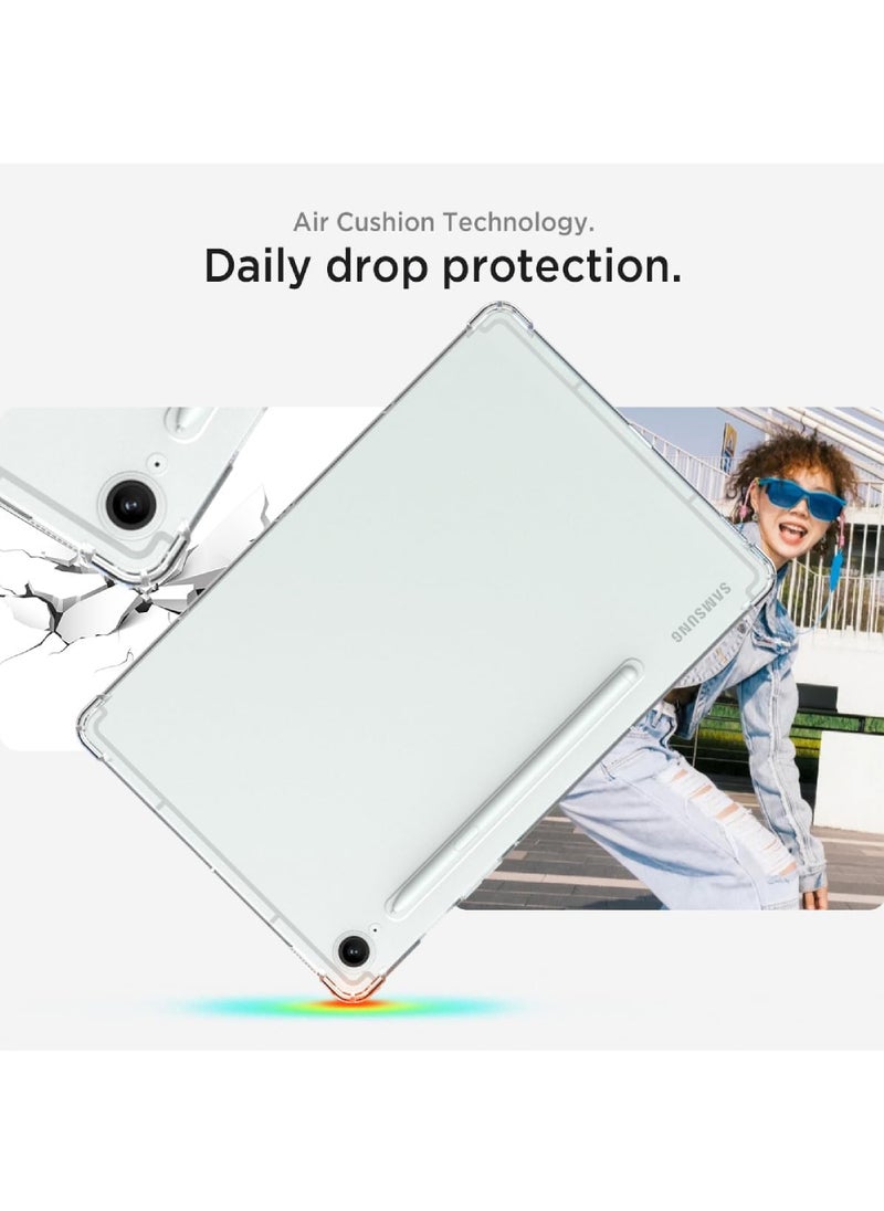Rock Pow - Clear Case for Samsung Tab S9 FE 10.9 inch 2023 Tablet Case Clear Soft TPU Ultra-Thin Cover Full Coverage Corner Air-Cushion Shockproof Protective Bumper Case for Samsung Tab S9 FE (SM-X510/X516B/X518U) 10.9 Inch - Image 1