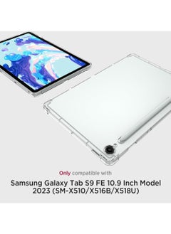 Rock Pow Clear Case for Samsung Tab S9 FE 10.9 inch 2023 Tablet Case Clear Soft TPU Ultra-Thin Cover Full Coverage Corner Air-Cushion Shockproof Protective Bumper Case for Samsung Tab S9 FE (SM-X510/X516B/X518U) 10.9 Inch  - Image 2