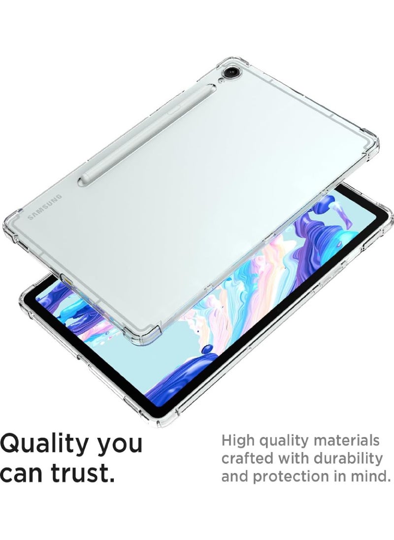 Rock Pow - Clear Case for Samsung Tab S9 FE 10.9 inch 2023 Tablet Case Clear Soft TPU Ultra-Thin Cover Full Coverage Corner Air-Cushion Shockproof Protective Bumper Case for Samsung Tab S9 FE (SM-X510/X516B/X518U) 10.9 Inch - Image 1