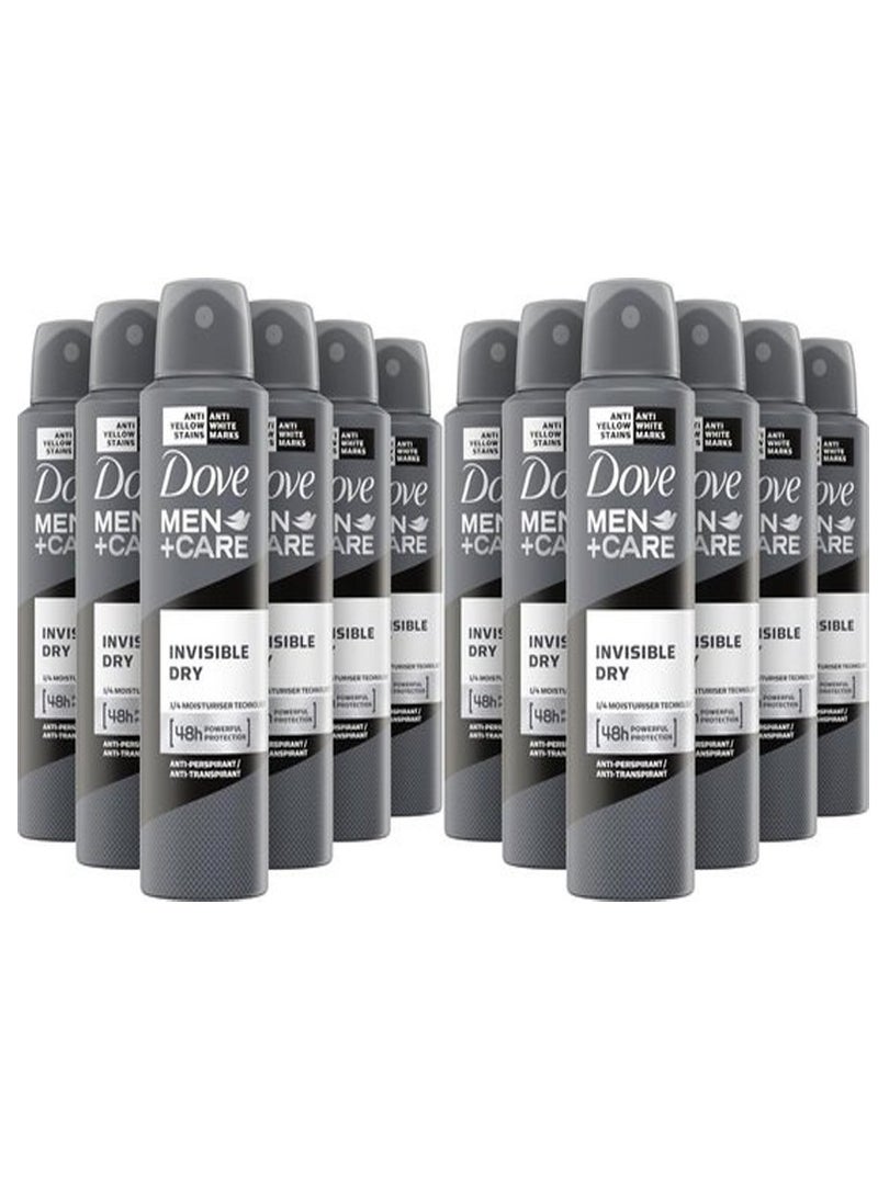 Dove Men+Care Invisible Dry Spray Anti-Perspirant Deodorant 150ml Pack of 12  - Image 1