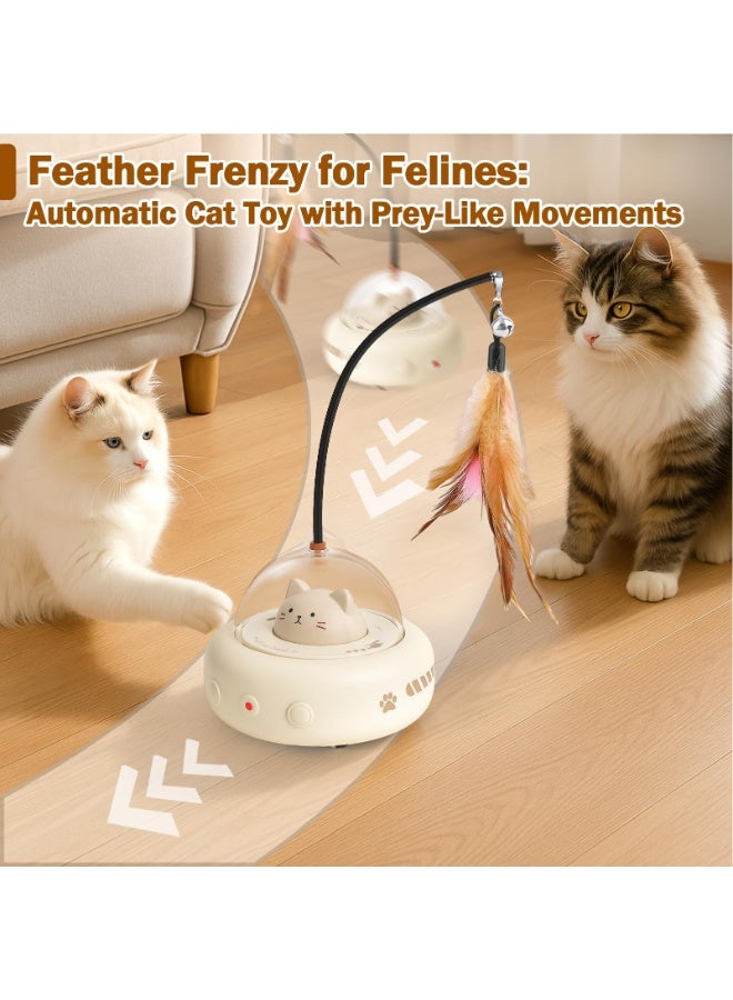 ميتو كرة تفاعلية للقطط مزودة بريشة وليزر - لعبة ذكية متحركة تلقائيًا، كرة تمارين داخلية للقطط تدور 360 درجة، قابلة لإعادة الشحن عبر منفذ USB وهادئة، تُخفف الملل للقطط البالغة والقطط الصغيرة - Image 5