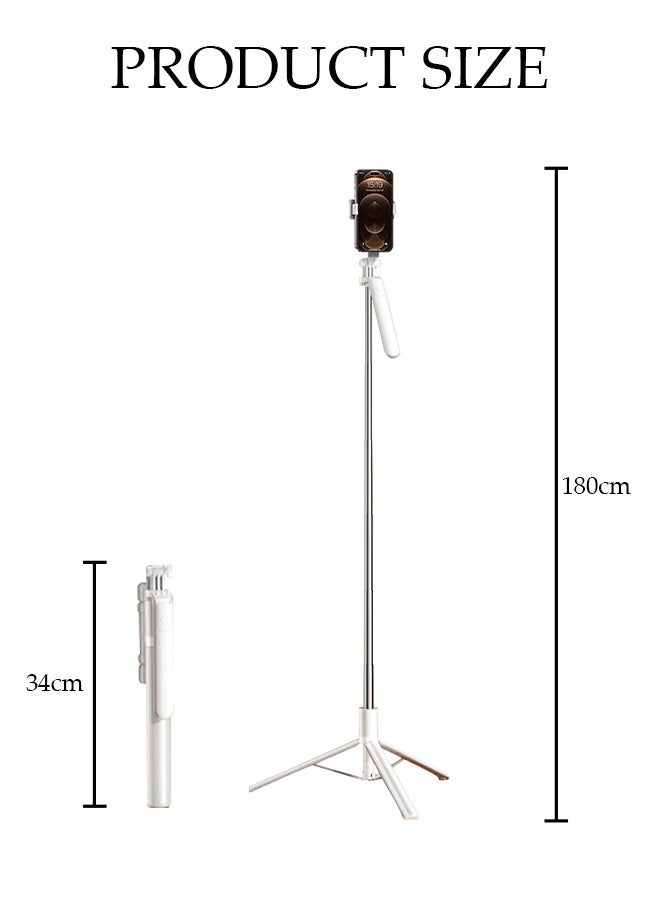 Selfie Stick, All-in-1 Extendable Cell Phone Tripod Stand,Rotate Phone Tripod with Bluetooth Remote Shutter and Fill Light,Group Selfies/Live Streaming/Video Recording Compatible with All Phones - Image 2