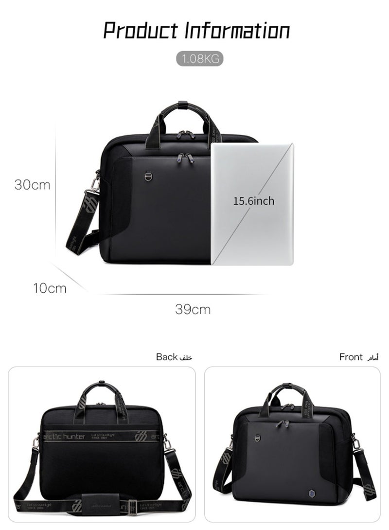 Business Laptop Briefcase, Durable School Office Bag Laptop Suitcase for Men, Black
