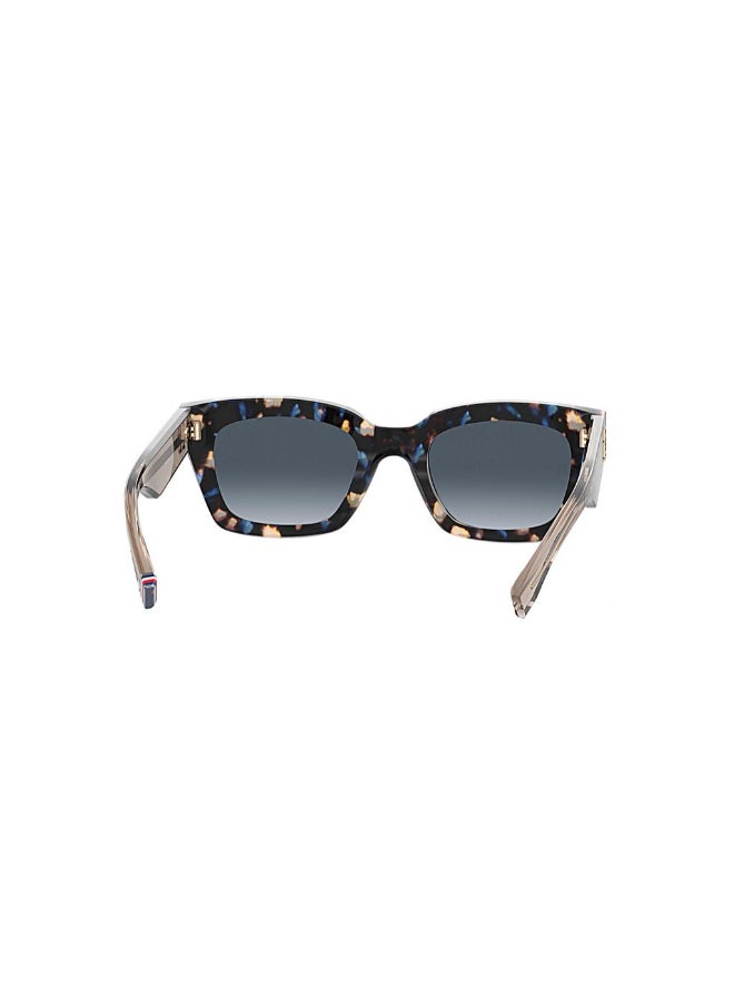 TOMMY HILFIGER Women's UV Protection Rectangular Shape Acetate Sunglasses TH 2052/S BLUE 39 - Lens Size: 38.8 millimeter - Blue Nude  - Image 3