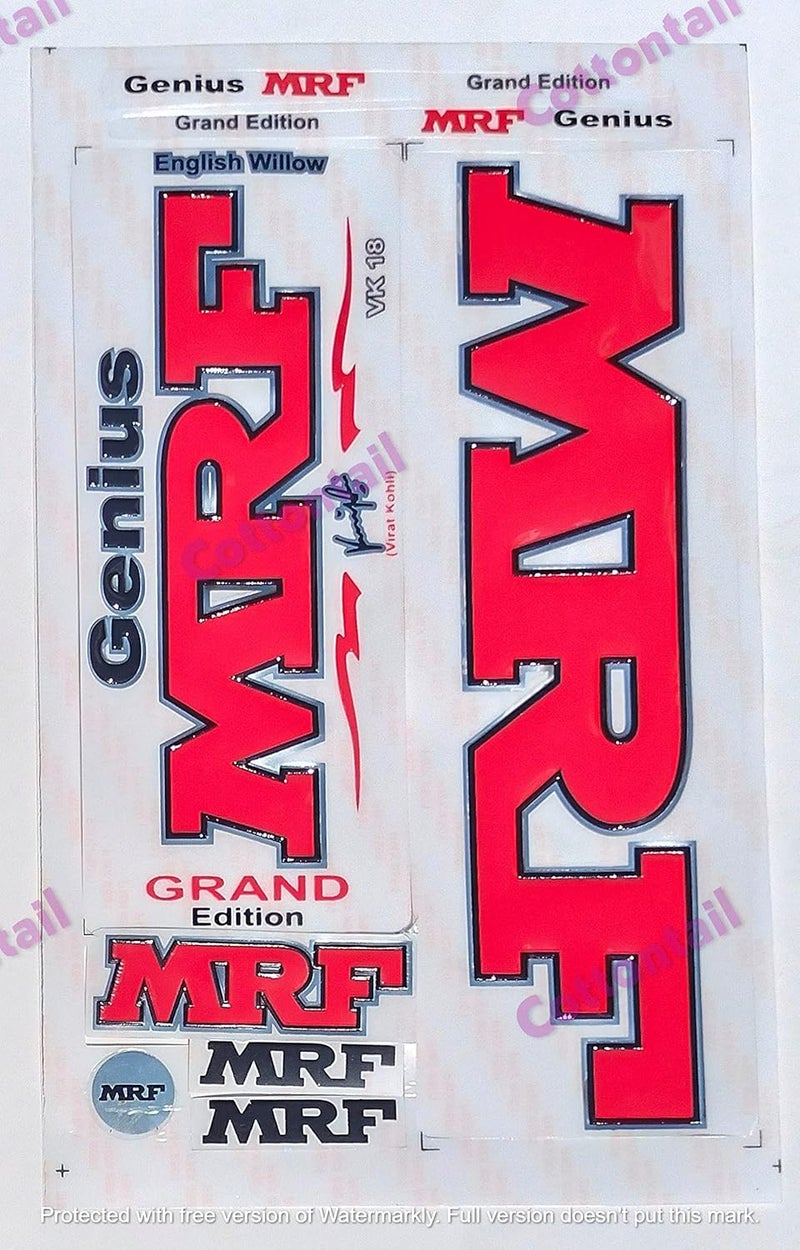 cottontail | 3D GRAND VK-18 Edition | Embossed Cricket Bat Sticker | Sliver Lining, Black, 13 cm - Image 1