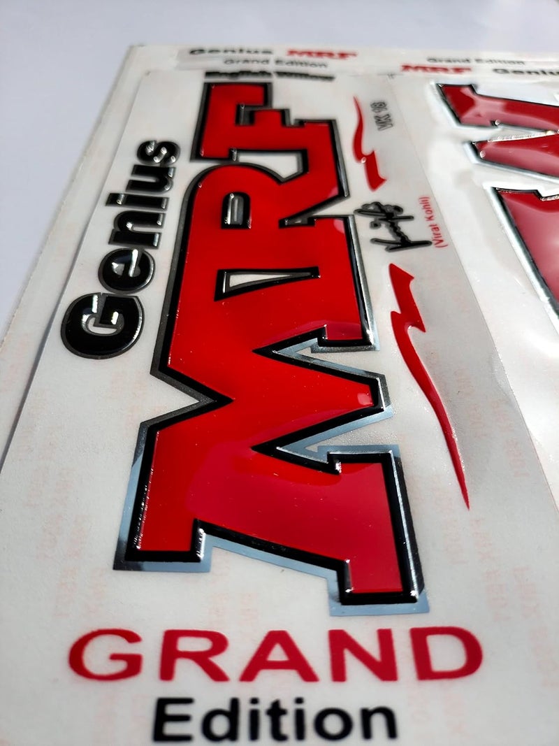 cottontail | 3D GRAND VK-18 Edition | Embossed Cricket Bat Sticker | Sliver Lining, Black, 13 cm - Image 2
