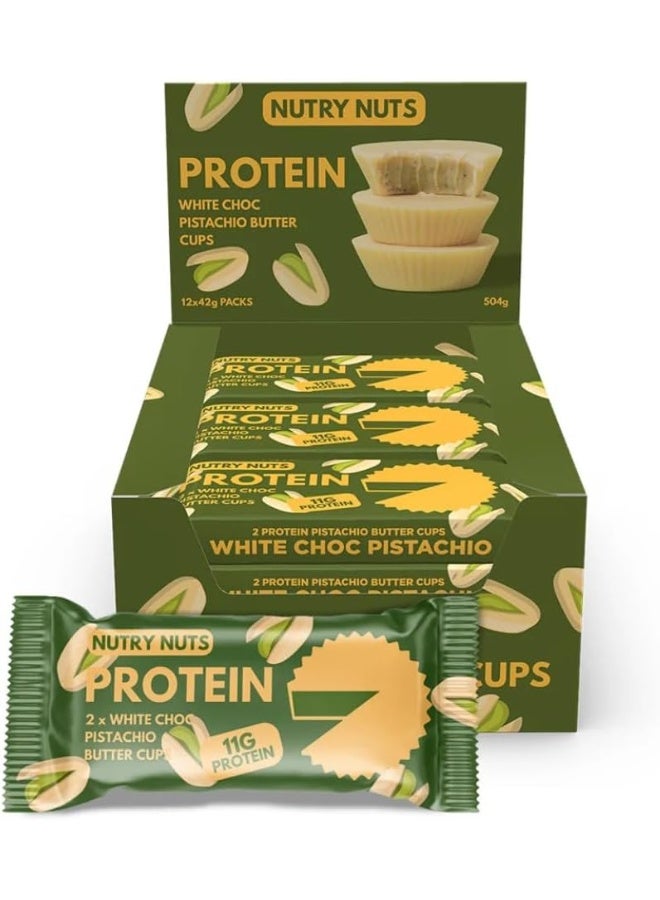 Nutry Nuts Nutrend Protein Pistachio Butter Cup 42g – Pack of 12 - Image 1