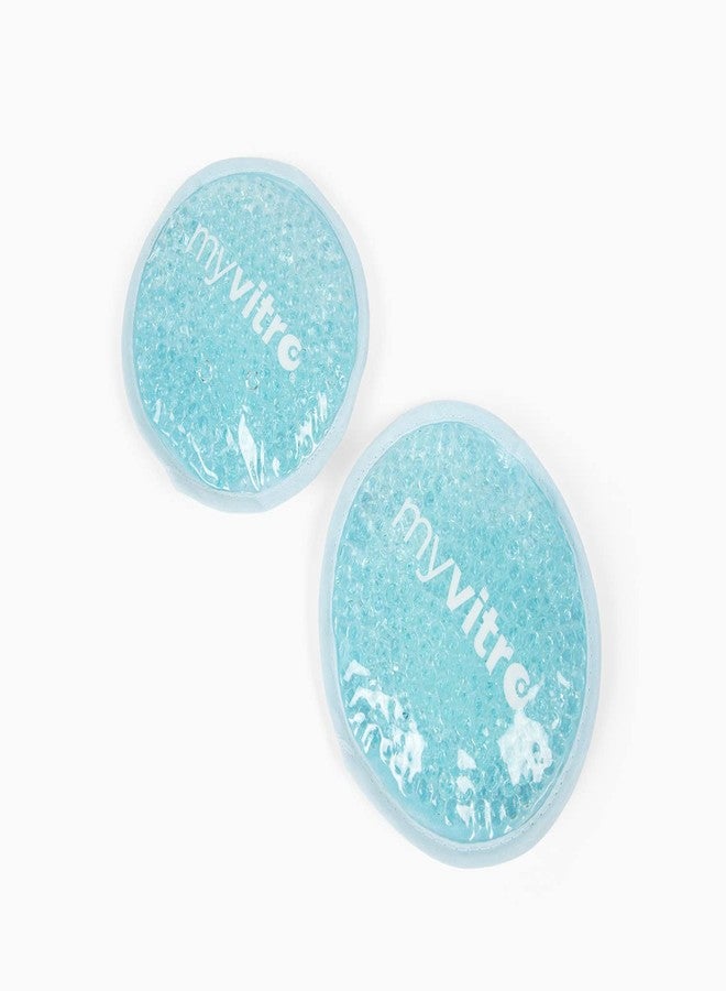 MyVitro Plush Hot + Cold Packs from MyVitro| Set of 2 | Great IVF Gift | Reusable Ice Pack for IVF to Help Injection Pain | Hot or Cold | Blue, 4.75” Round - Image 1
