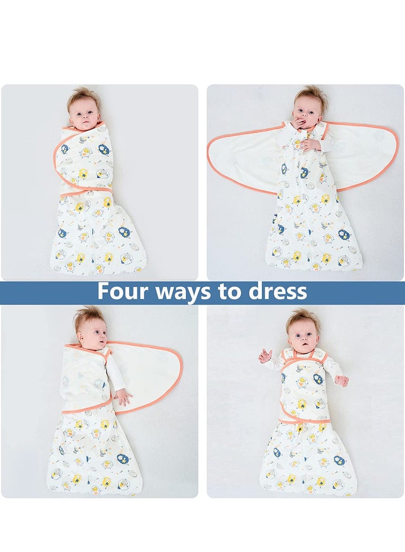 SYOSI SYOSI Baby Swaddle Wearable Blanket 3-Way Adjustable Transtion Sleep Sack 100% Cotton Wrap with Beanie Cap Infant for Newborn Boy Girl 0-6 Months  - Image 4