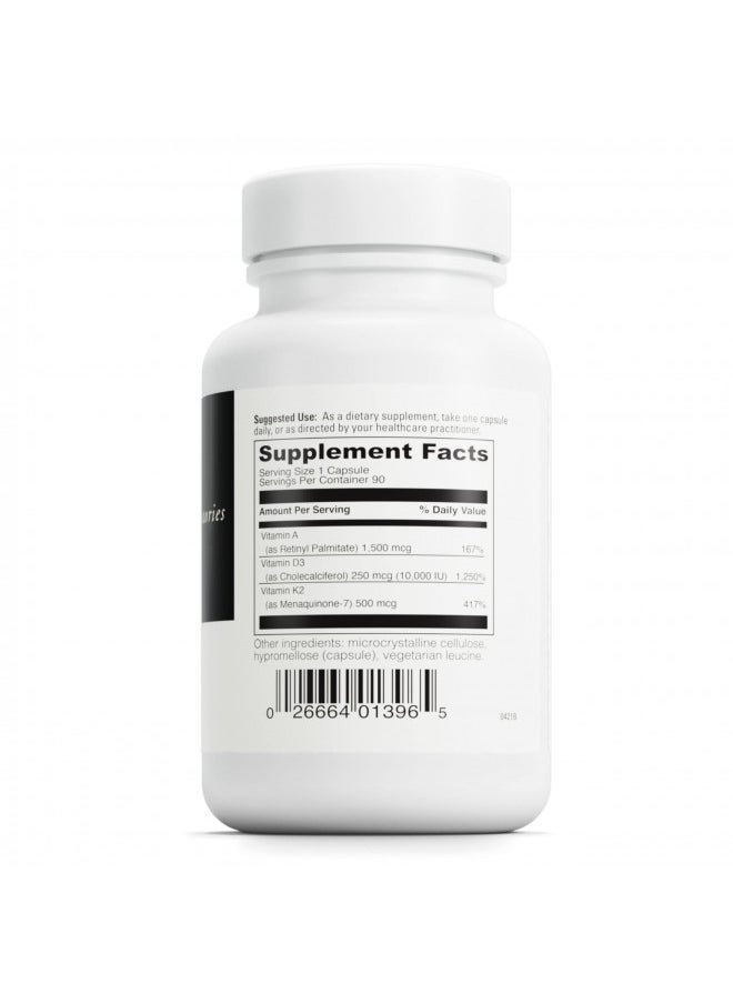 Davinci DAVINCI Labs ADK 10 - Helps Support Bone, Heart & Immune Health* - Dietary Supplement with Vitamins A, D3 & K2 (as MK-7) - Vegetarian, Gluten Free & Soy Free - 90 Capsules  - Image 2