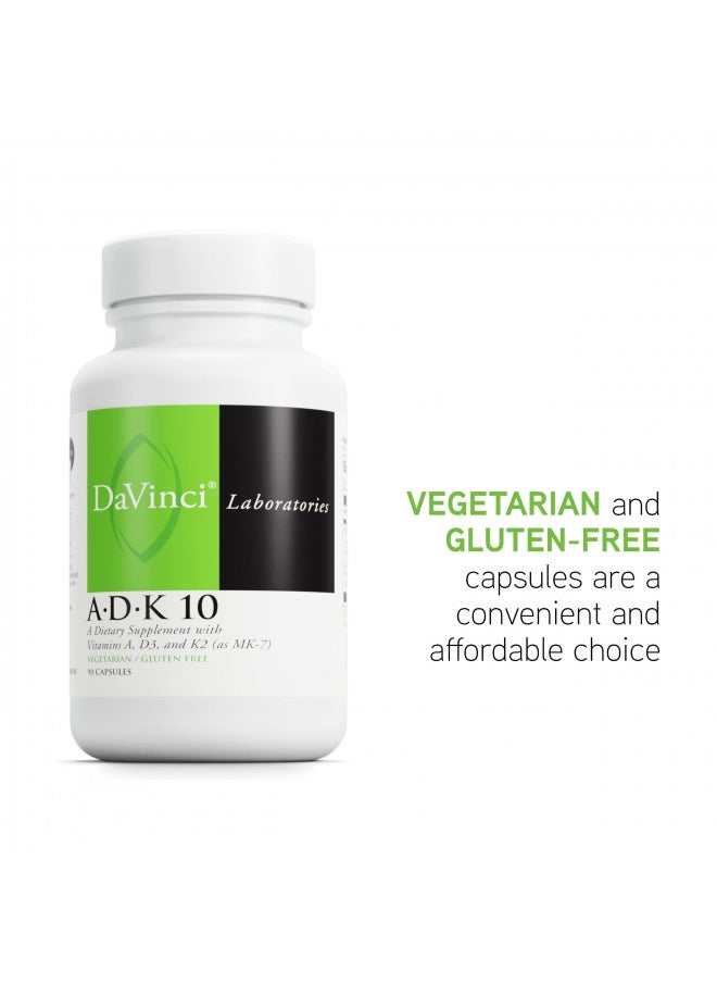 Davinci DAVINCI Labs ADK 10 - Helps Support Bone, Heart & Immune Health* - Dietary Supplement with Vitamins A, D3 & K2 (as MK-7) - Vegetarian, Gluten Free & Soy Free - 90 Capsules  - Image 5