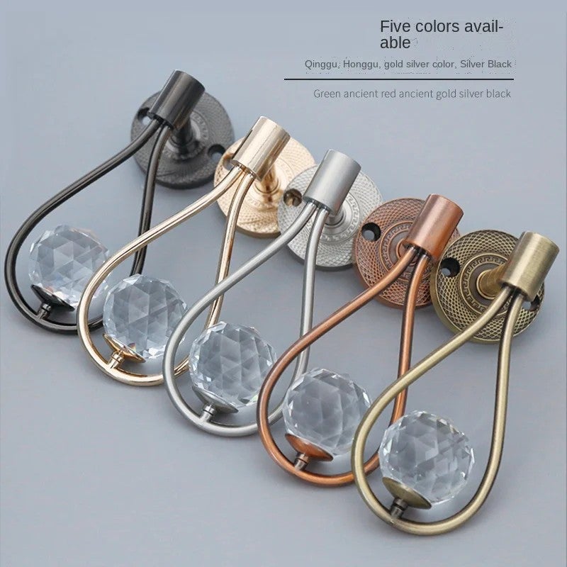 Y&D Modern Simple Metal Shower Curtain Rings Decorative Wall Drapery Holdback Hooks - Hanging Curtain Accessories Set - Image 4