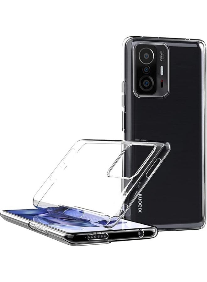 جراب لهاتف شاومي مي 11 تي / مي 11 تي برو (6.67 بوصة) مصنوع من مطاط TPU ناعم وغطاء خلفي شفاف - Image 1