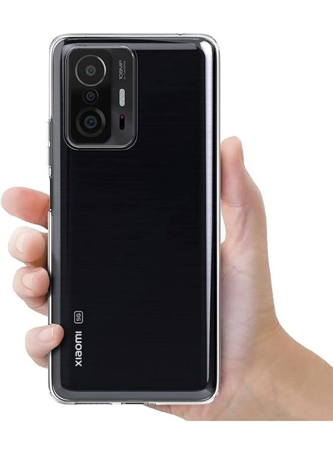 جراب لهاتف شاومي مي 11 تي / مي 11 تي برو (6.67 بوصة) مصنوع من مطاط TPU ناعم وغطاء خلفي شفاف - Image 3