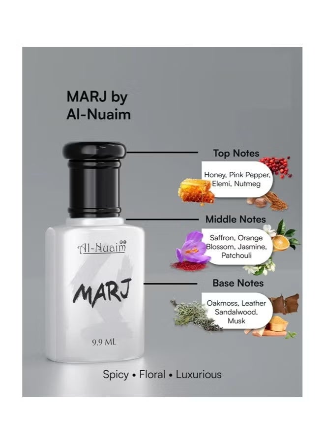 Al Nuaim MARJ Roll-On Attar 9.9ml | Spicy Floral Woody Fragrance | Alcohol-Free Long-Lasting Luxury Perfume for Men & Women - Image 2