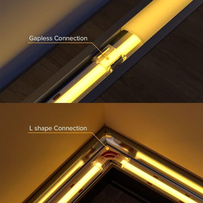 Snoogg FCOB COB 8 mm Transparent Connector Support FCOB 10mm Width 2 pin v+ v- Single Color LED Strip corner connection. Strip to 2pin, 2pin to 2 pin wire connection (15) led strip Adapter Extension - Image 4