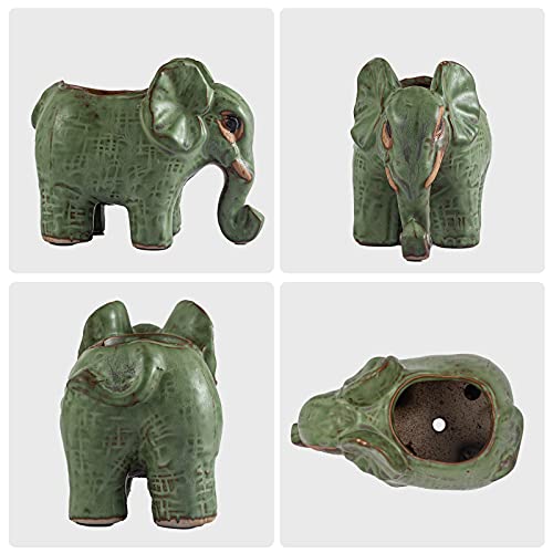 godealio Small Succulent Pots with Drainage, Indoor/Outdoor Ceramic Animal Planter, Cute Cactus/Bonsai Small Flower Pots for Home Decor and Office Desk Decoration, A Set of 4 Pieces is Suitable as A Gift - Image 4