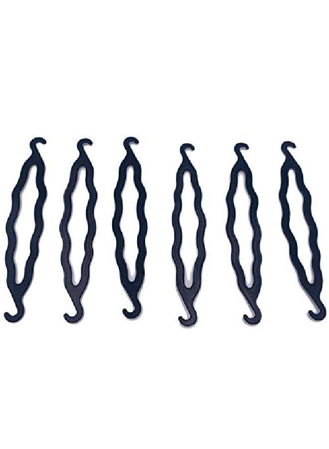 UPSTORE 6 Pcs Black Plastic Hair Magic Donut Bun Maker Upgraded Version Hair Twist Braiding Tool Curler Hair Bun Shaper Set Hair Accessories Ponytail Hair Tool Instant Hair Snap Buns For Girls Women - Image 5