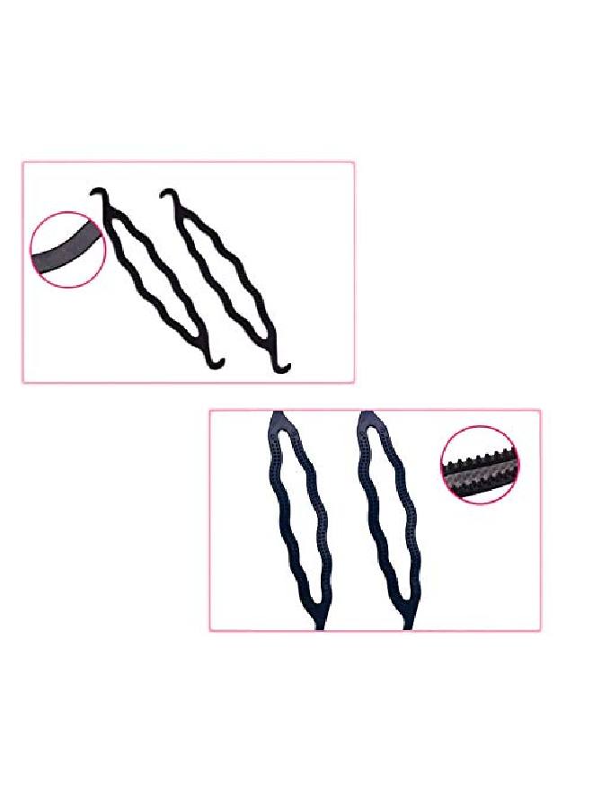 UPSTORE 6 Pcs Black Plastic Hair Magic Donut Bun Maker Upgraded Version Hair Twist Braiding Tool Curler Hair Bun Shaper Set Hair Accessories Ponytail Hair Tool Instant Hair Snap Buns For Girls Women - Image 3